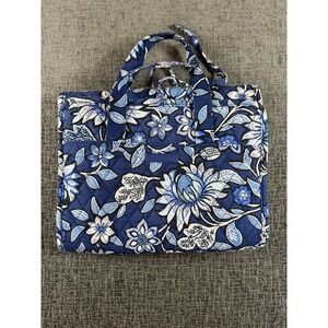 Vera Bradley Blue Floral Quilted Hanging Travel‎ Organizer Toiletry Bag